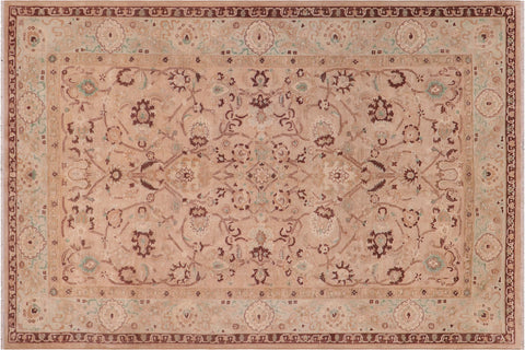 handmade Traditional Kafkaz Tan Lt. Green Hand Knotted RECTANGLE 100% WOOL area rug 6x9