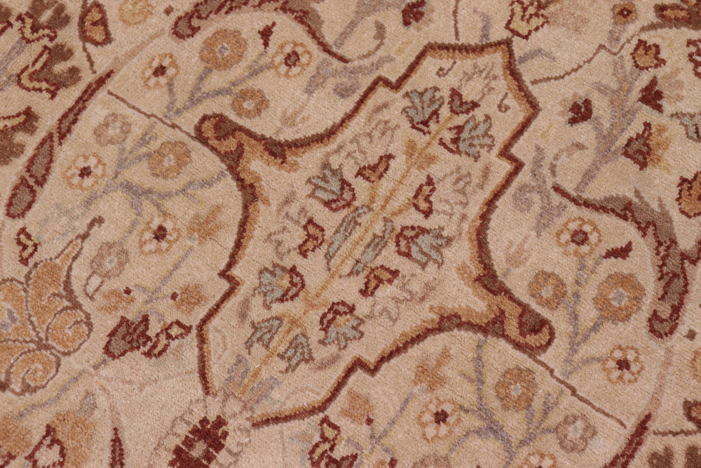 handmade Transitional Lahore Tan Tan Hand Knotted RECTANGLE 100% WOOL area rug 6' x 9'