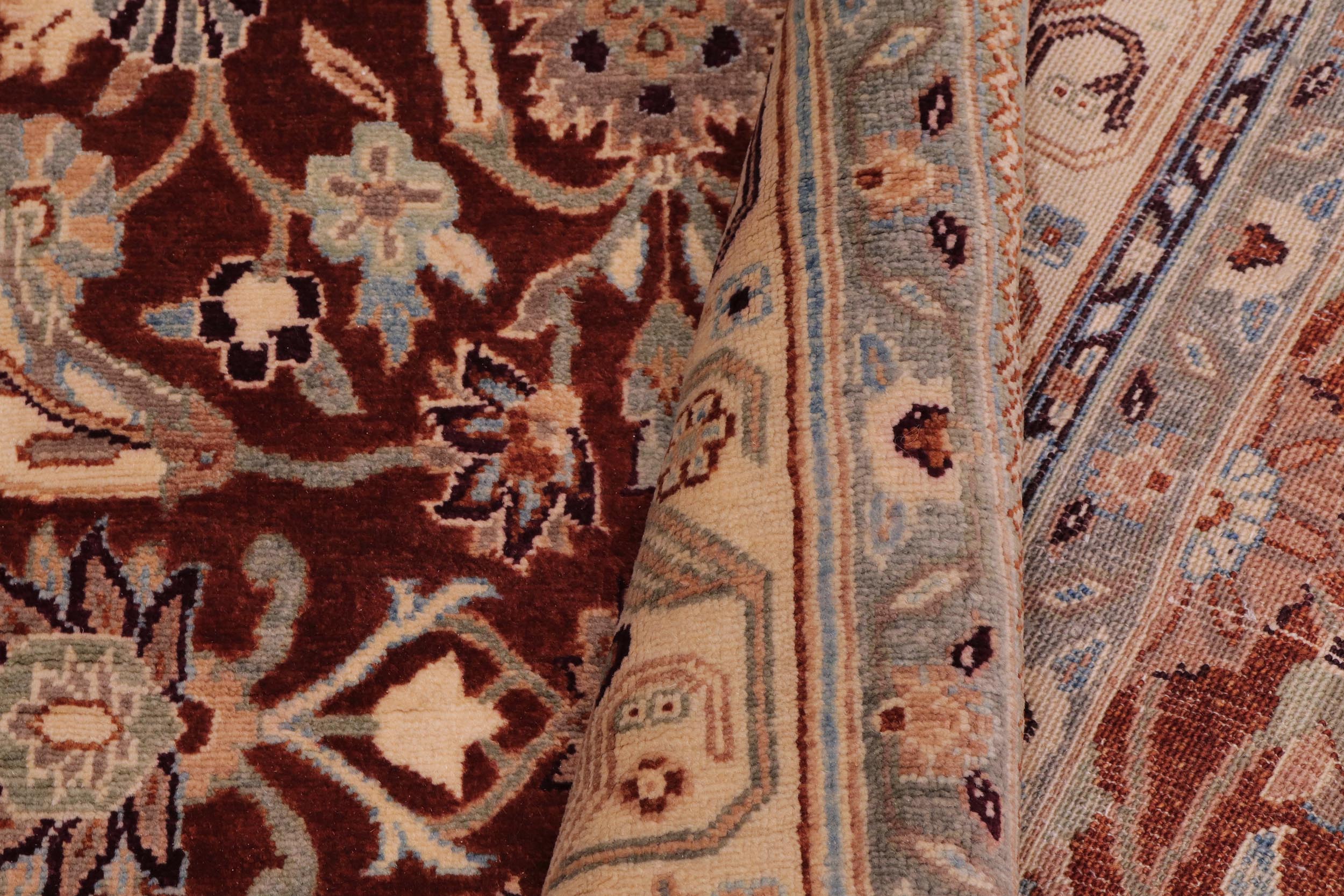 handmade Transitional Kafkaz Copper Tan Hand Knotted RECTANGLE 100% WOOL area rug 6' x 9'