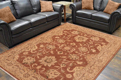handmade Traditional Kafkaz Brown Tan Hand Knotted RECTANGLE 100% WOOL area rug 8 x 9