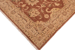 handmade Traditional Kafkaz Brown Tan Hand Knotted RECTANGLE 100% WOOL area rug 8 x 9