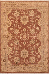 handmade Traditional Kafkaz Brown Tan Hand Knotted RECTANGLE 100% WOOL area rug 8 x 9