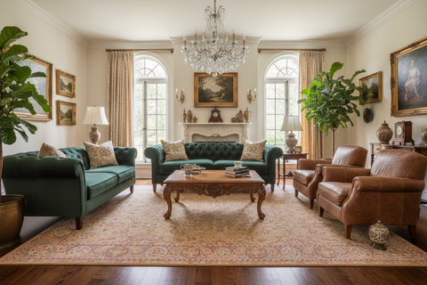 handmade Transitional Sultanabad Lt. Green Gray Hand Knotted RECTANGLE 100% WOOL area rug 6x9