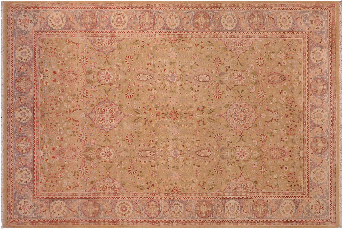6x9 hand knotted Vegetable Dyed wool rug in green and gray - Sultanabad Candyce