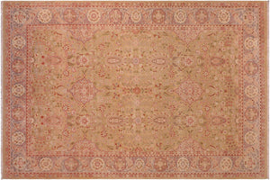 6x9 hand knotted Vegetable Dyed wool rug in green and gray - Sultanabad Candyce