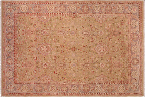 handmade Transitional Sultanabad Lt. Green Gray Hand Knotted RECTANGLE 100% WOOL area rug 6x9