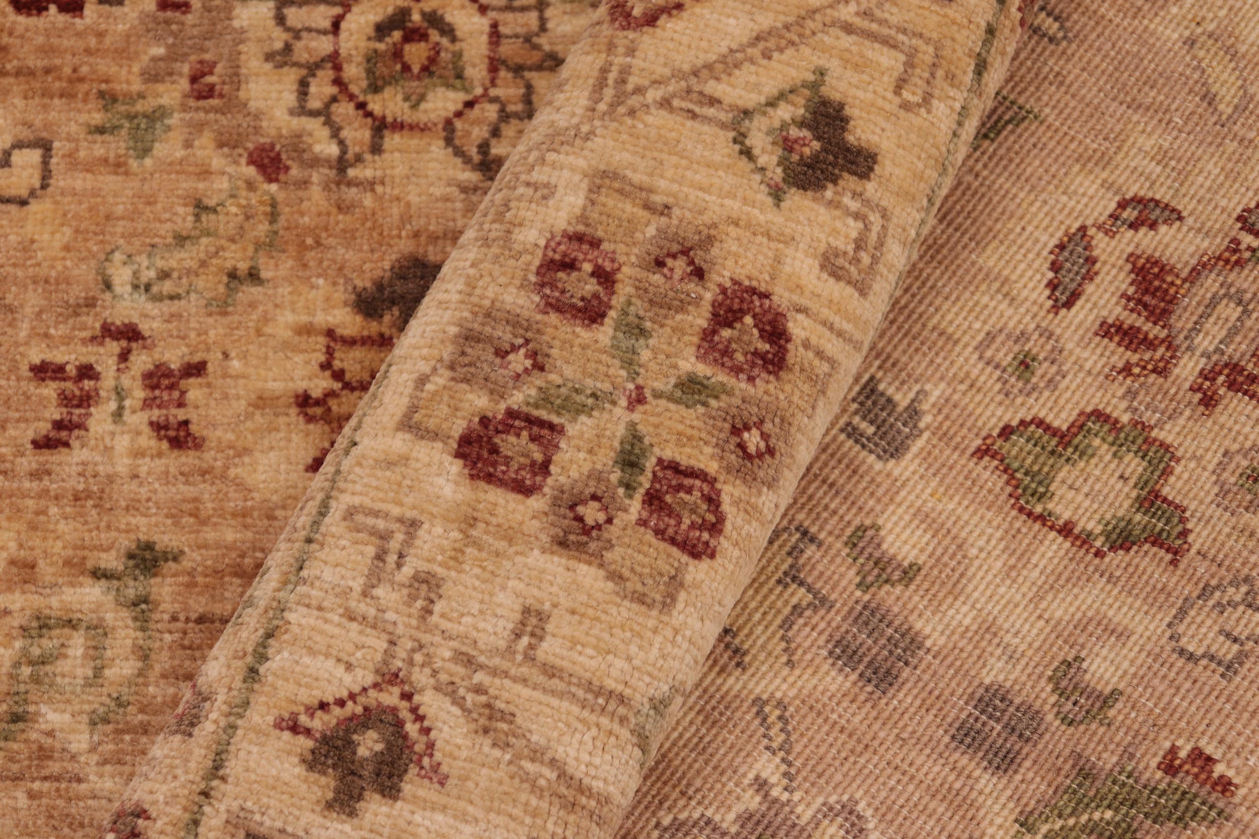 handmade Traditional Kafkaz Tan Beige Hand Knotted RECTANGLE 100% WOOL area rug 6x9