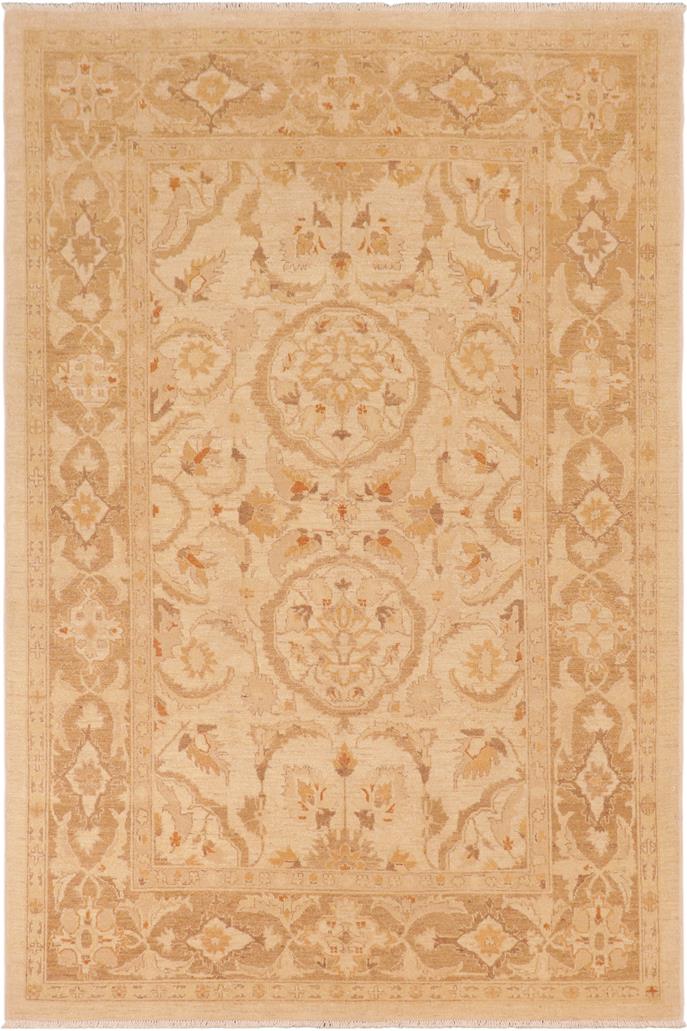 handmade Traditional Kafkaz Beige Brown Hand Knotted RECTANGLE 100% WOOL area rug 6 x 9