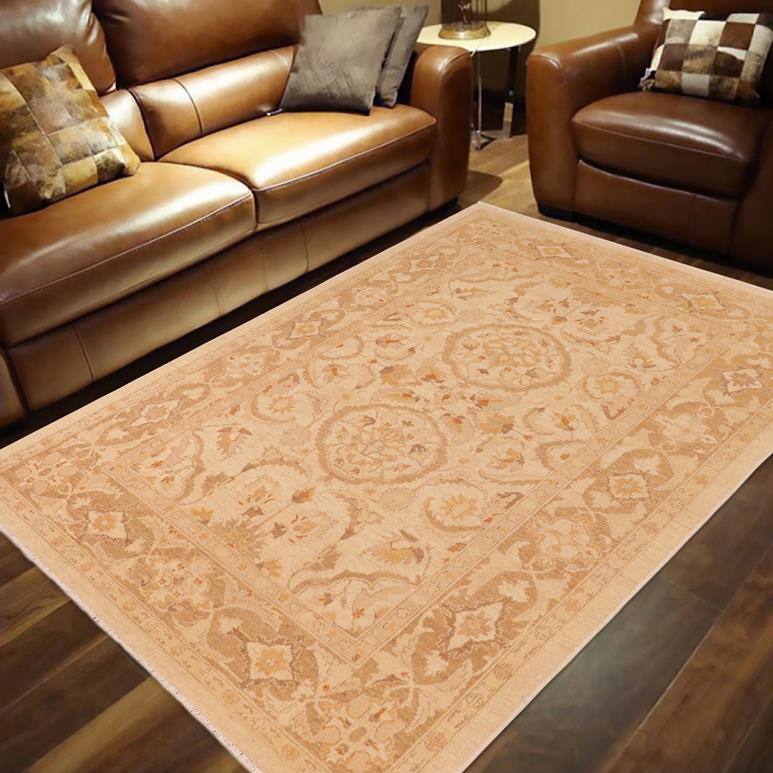 handmade Traditional Kafkaz Beige Brown Hand Knotted RECTANGLE 100% WOOL area rug 6 x 9