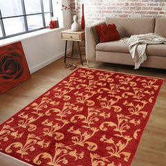 handmade Transitional Kafkaz Red Gold Hand Knotted RECTANGLE 100% WOOL area rug 6 x 9