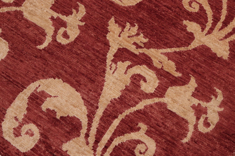 handmade Modern Kafkaz Red Gold Hand Knotted RECTANGLE 100% WOOL area rug 6' x 9'