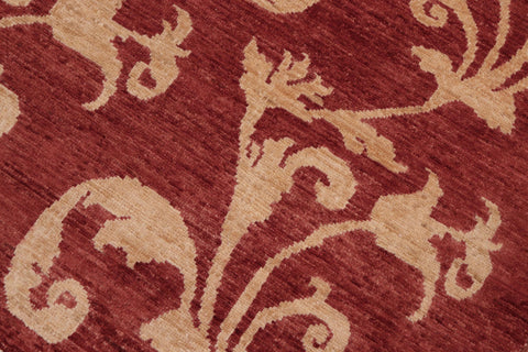 handmade Modern Kafkaz Red Gold Hand Knotted RECTANGLE 100% WOOL area rug 6' x 9'