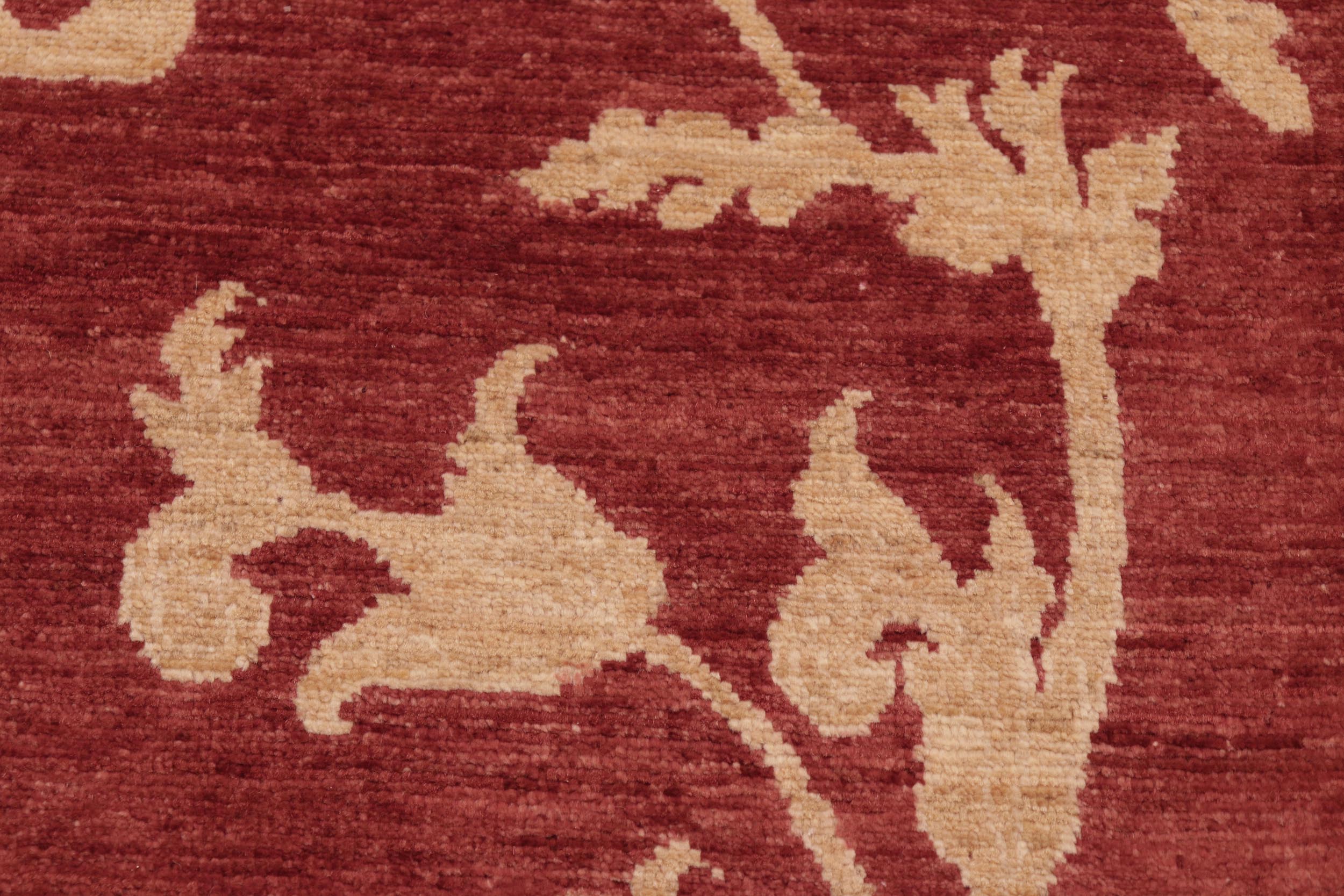 handmade Modern Kafkaz Red Gold Hand Knotted RECTANGLE 100% WOOL area rug 6' x 9'