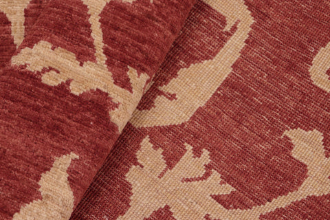 handmade Modern Kafkaz Red Gold Hand Knotted RECTANGLE 100% WOOL area rug 6' x 9'