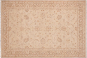 6x9 hand knotted Ziegler wool rug in tan and brown - Chic Ziegler Tiny