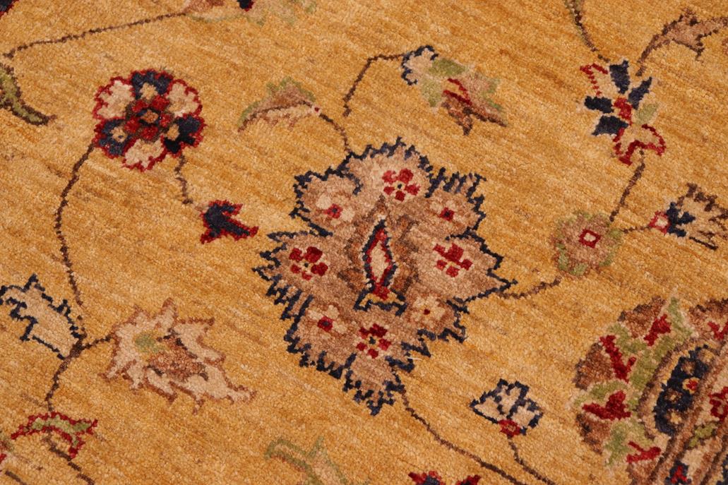 handmade Traditional Kafkaz Gold Blue Hand Knotted RECTANGLE 100% WOOL area rug 6 x 9