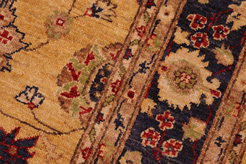 handmade Traditional Kafkaz Gold Blue Hand Knotted RECTANGLE 100% WOOL area rug 6 x 9