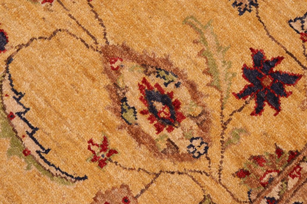 handmade Traditional Kafkaz Gold Blue Hand Knotted RECTANGLE 100% WOOL area rug 6 x 9