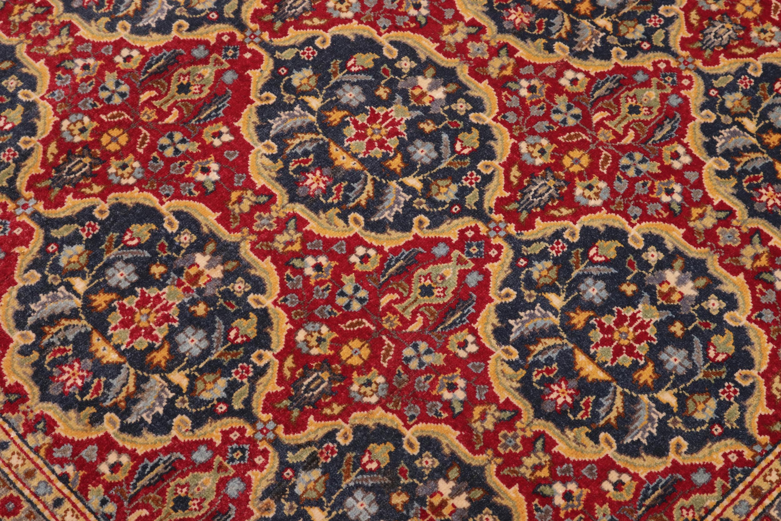 handmade Transitional  Red Blue Hand Knotted RECTANGLE 100% WOOL area rug 6' x 9'