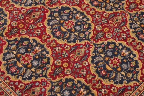 handmade Transitional  Red Blue Hand Knotted RECTANGLE 100% WOOL area rug 6' x 9'