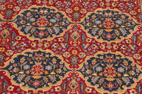handmade Transitional  Red Blue Hand Knotted RECTANGLE 100% WOOL area rug 6' x 9'