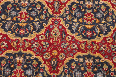 handmade Transitional  Red Blue Hand Knotted RECTANGLE 100% WOOL area rug 6' x 9'