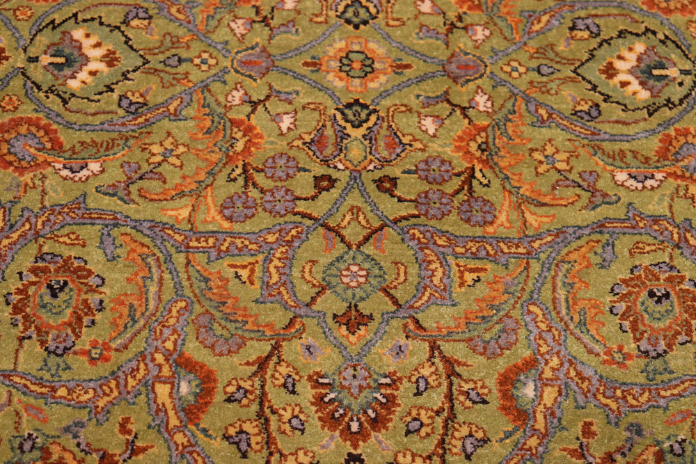 handmade Transitional  Lt. Green Gold Hand Knotted RECTANGLE 100% WOOL area rug 6' x 9'