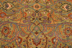 handmade Transitional  Lt. Green Gold Hand Knotted RECTANGLE 100% WOOL area rug 6' x 9'