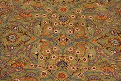 handmade Transitional  Lt. Green Gold Hand Knotted RECTANGLE 100% WOOL area rug 6' x 9'