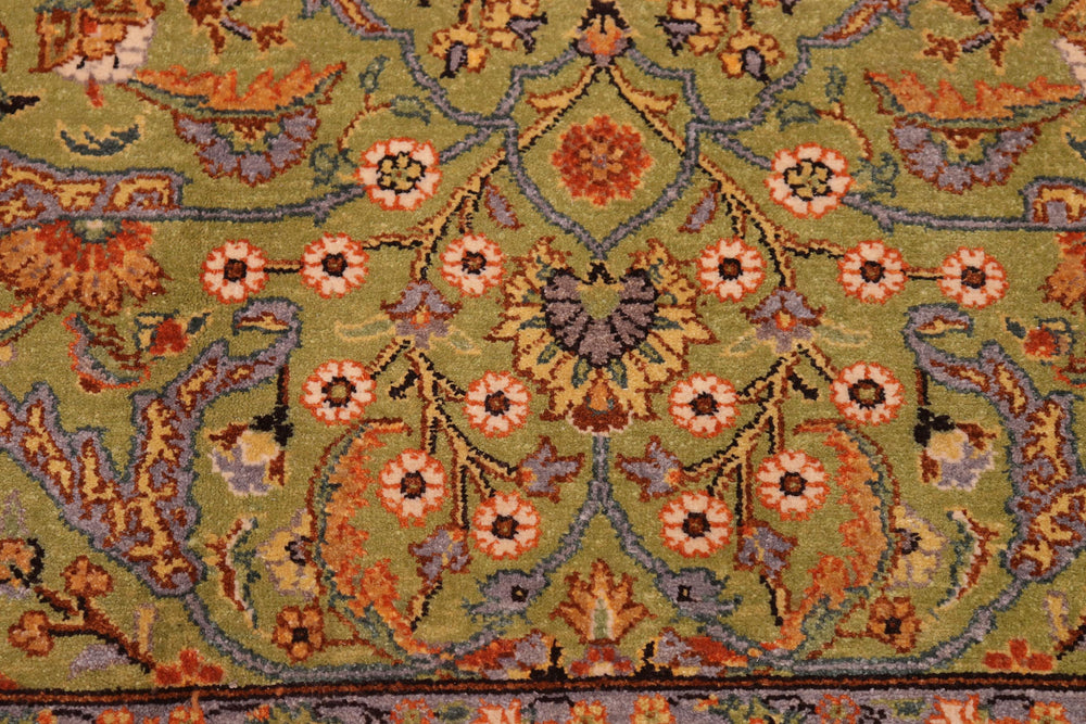 handmade Transitional  Lt. Green Gold Hand Knotted RECTANGLE 100% WOOL area rug 6' x 9'