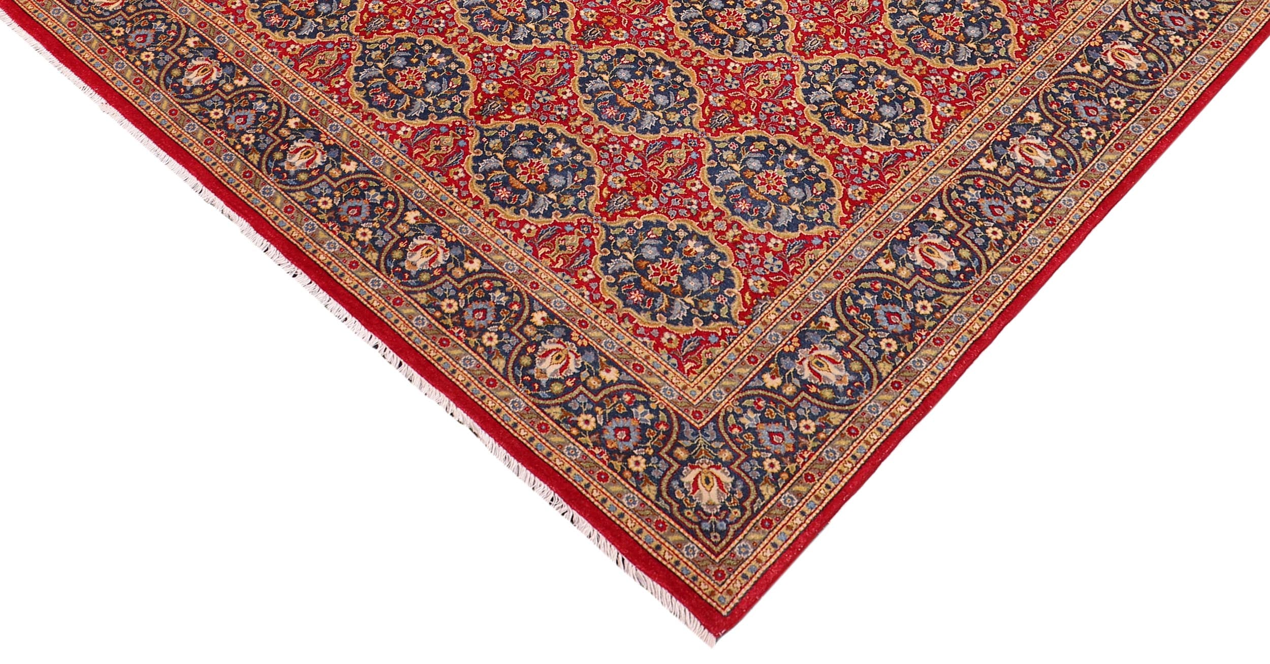 handmade Transitional  Red Teal Blue Hand Knotted RECTANGLE 100% WOOL area rug 6' x 9'