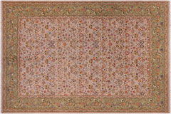 handmade Transitional  Gray Lt. Green Hand Knotted RECTANGLE 100% WOOL area rug 6' x 9'
