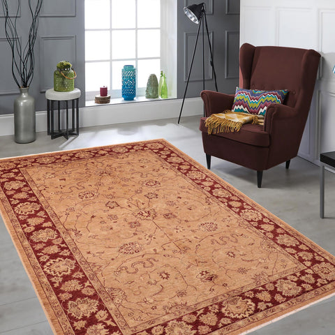 handmade Traditional Kafkaz Brown Red Hand Knotted RECTANGLE 100% WOOL area rug 6x9