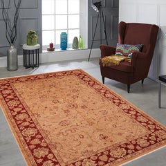 handmade Traditional Kafkaz Brown Red Hand Knotted RECTANGLE 100% WOOL area rug 6 x 9