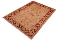 handmade Traditional Kafkaz Brown Red Hand Knotted RECTANGLE 100% WOOL area rug 6 x 9