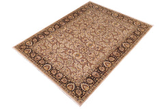 handmade Transitional Design Tan Charcoal Hand Knotted RECTANGLE 100% WOOL area rug 6' x 9'