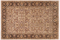 handmade Transitional Design Tan Charcoal Hand Knotted RECTANGLE 100% WOOL area rug 6' x 9'