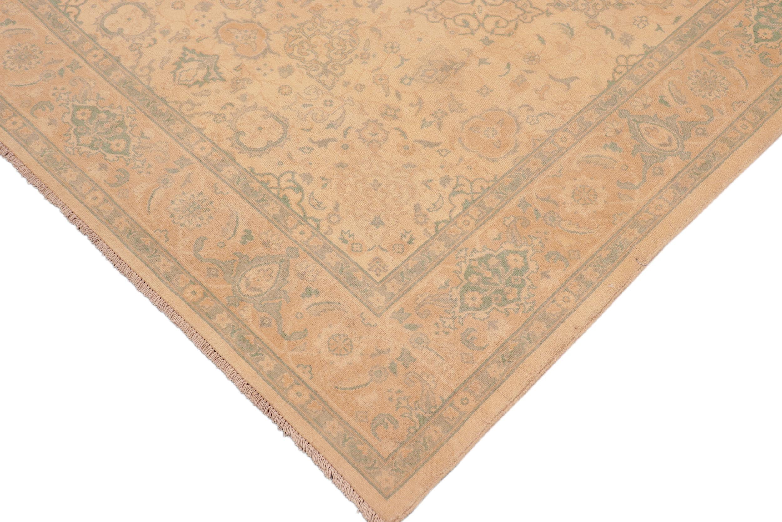 handmade Traditional Kafkaz Tan Gold Hand Knotted RECTANGLE 100% WOOL area rug 6x9