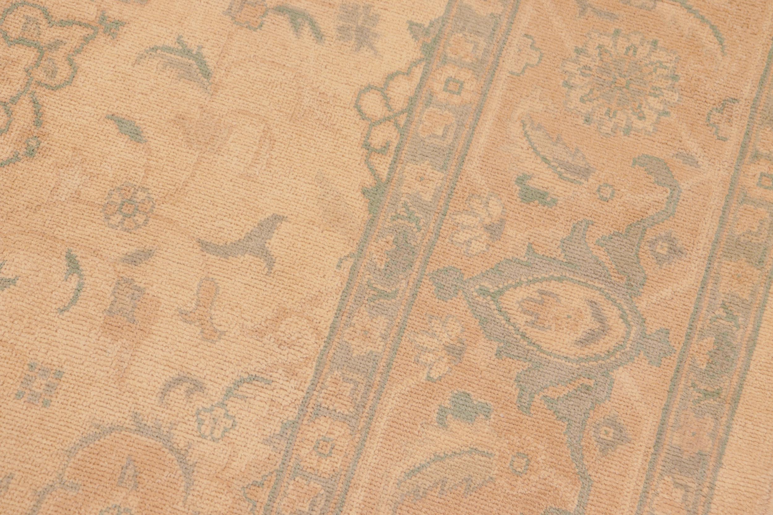 handmade Traditional Kafkaz Tan Gold Hand Knotted RECTANGLE 100% WOOL area rug 6x9