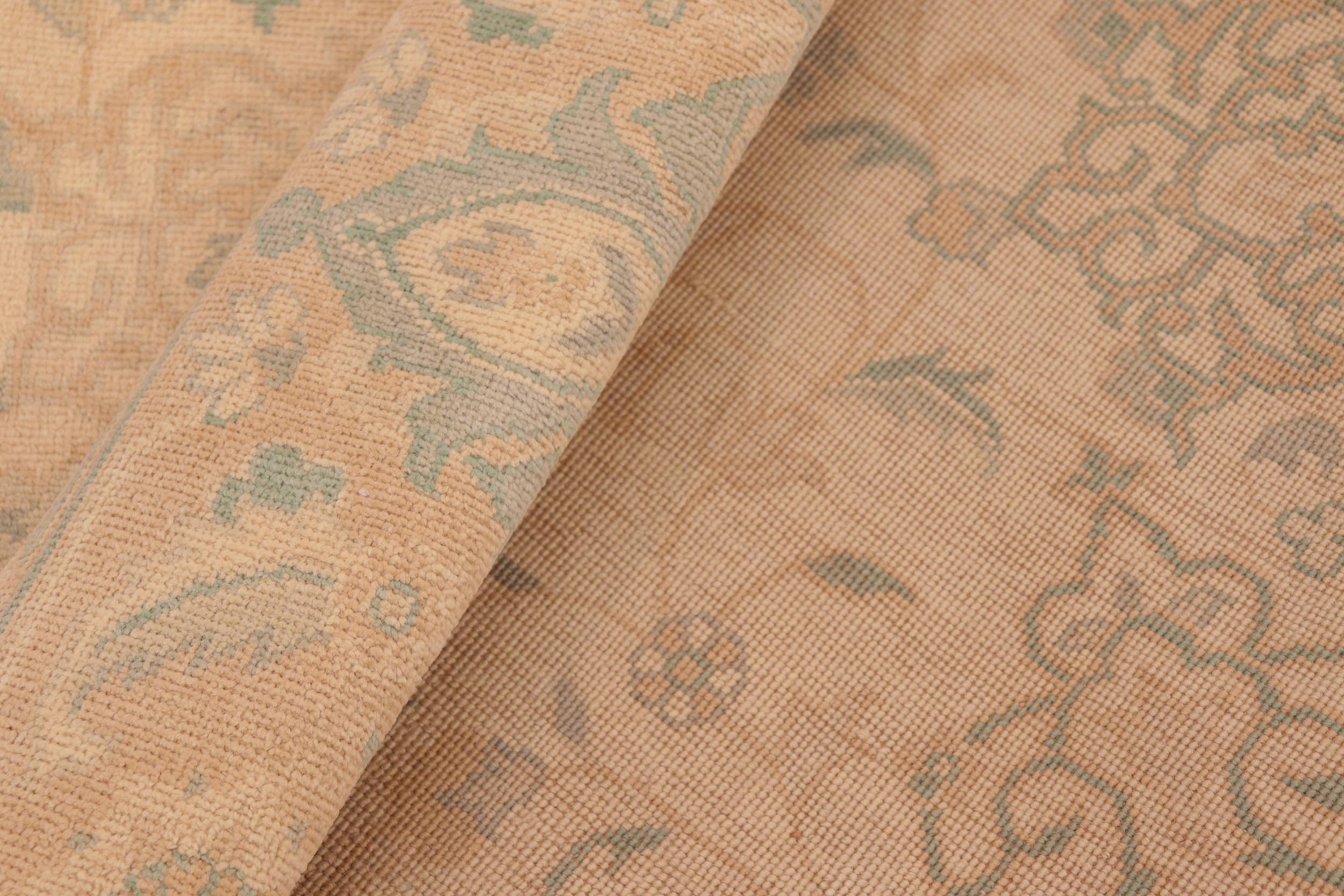 handmade Traditional Kafkaz Tan Gold Hand Knotted RECTANGLE 100% WOOL area rug 6x9