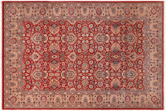 handmade Transitional Lahore Rust Tan Hand Knotted RECTANGLE 100% WOOL area rug 6' x 9'