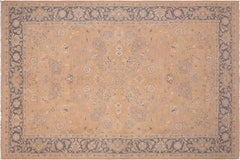 handmade Transitional Kafkaz Tan Gray Hand Knotted RECTANGLE 100% WOOL area rug 6x9