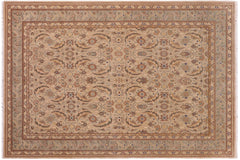 handmade Transitional Lahore Lt. Gray Lt. Green Hand Knotted RECTANGLE 100% WOOL area rug 6' x 9'
