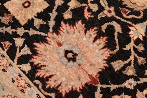 handmade Traditional Kafkaz Black Green Hand Knotted RECTANGLE 100% WOOL area rug 6x9