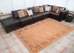 handmade Traditional Kafkaz Brown Tan Hand Knotted RECTANGLE 100% WOOL area rug 6 x 9