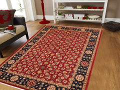 handmade Transitional Kafkaz Red Blue Hand Knotted RECTANGLE 100% WOOL area rug 6 x 9