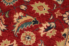 handmade Transitional Kafkaz Red Blue Hand Knotted RECTANGLE 100% WOOL area rug 6 x 9