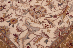handmade Traditional Design Ivory Lt. Green Hand Knotted RECTANGLE 100% WOOL area rug 6' x 9'