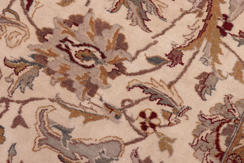 handmade Traditional Design Ivory Lt. Green Hand Knotted RECTANGLE 100% WOOL area rug 6' x 9'