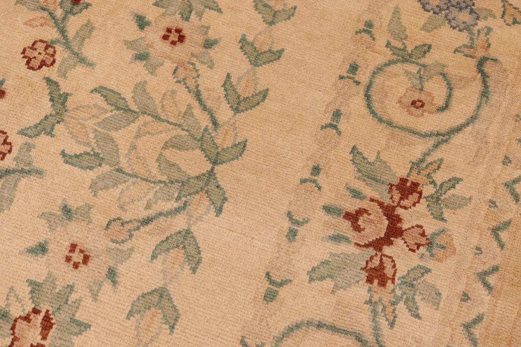 handmade Traditional Kafkaz Tan Green Hand Knotted RECTANGLE 100% WOOL area rug 6 x 9